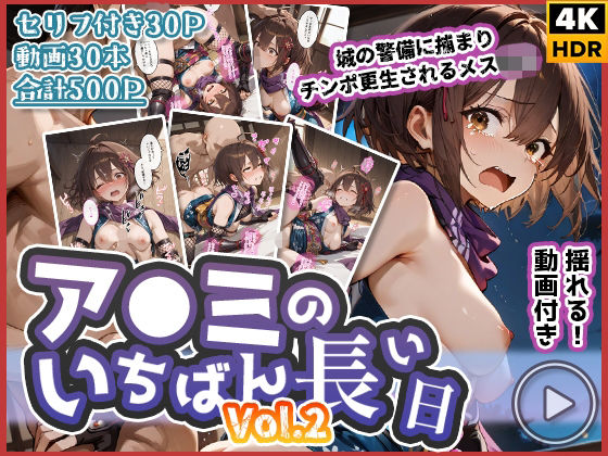 【動画付き】ア◯ミのいちばん長い日Vol.2〜城の警備に捕まりチンポ更生されるメス◯キ〜  エロ画像715650