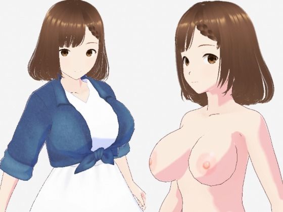 白いワンピースにデニムを羽織ったデートファッションのお姉さん（セリフなし  3DCGモデル  イラスト集）  エロ画像718071