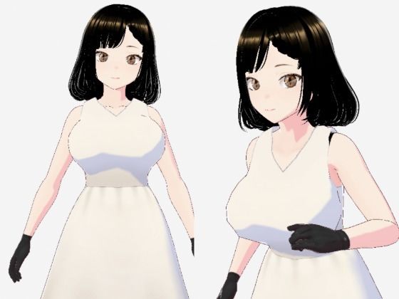 白ワンピースを着たお姉さん（セリフなし  3DCGモデル  イラスト集）  エロ画像726740