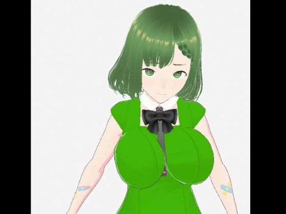緑色の髪の毛と洋服を着たお姉さん（セリフなし  3DCGモデル  イラスト集）  エロ画像730083