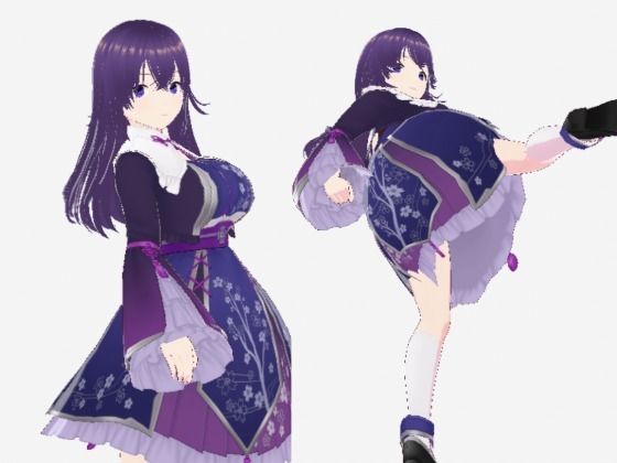 和柄の洋風ドレスの巨乳美女（セリフなし  3DCGモデル  イラスト集）  エロ画像732578