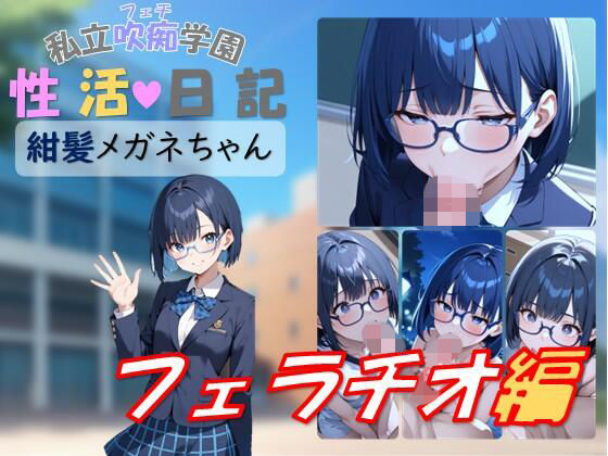 私立吹痴学園性活日記 -紺髪メガネちゃん フェラチオ編-  エロ画像740657